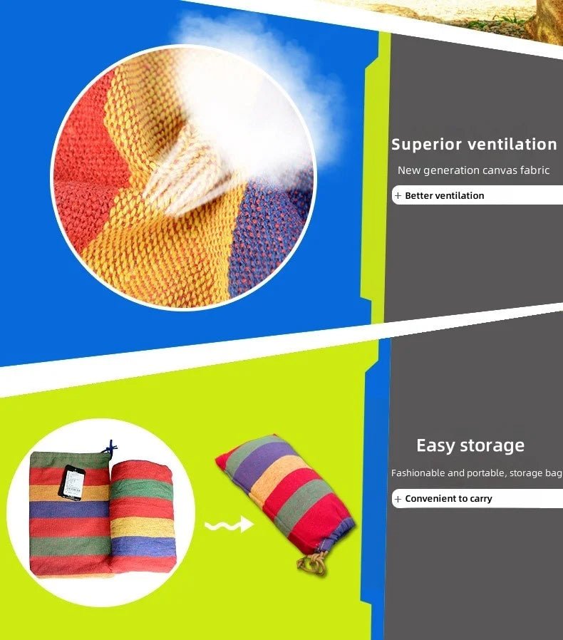 Outdoor camping hammock double thick swing lounge travel portable lightweight - silverfoxgoods